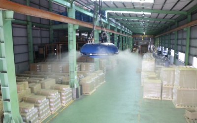 MIST FAN IN OUR WAREHOUSE